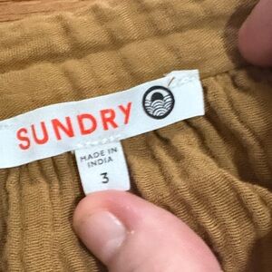 Anthropologie Sundry Golden 3/4 sleeve gauze dress size 3